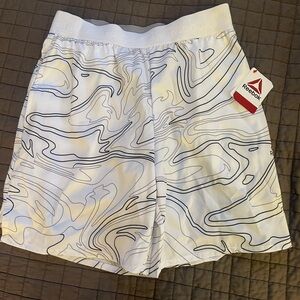 Reebok Men's White and Black Athletic Shorts